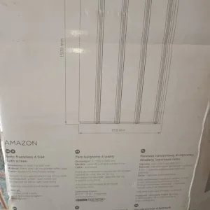 Bath Shower Screen 4-fold frameless 1500x850 mm