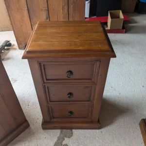 Solid Wood Brown Bedside Table - Image 6
