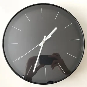 Wall Clock - Sweeping Arms - Black and White - Image 3