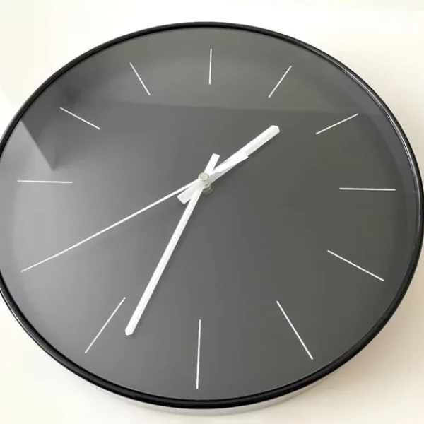 Wall Clock - Sweeping Arms - Black and White