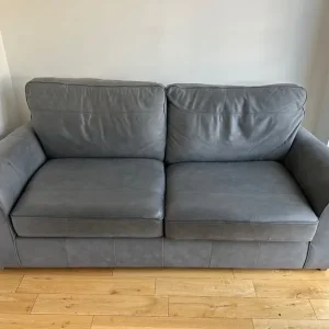 Lincoln Large Grey Leather Marks & Spencer Sofa - Image 2