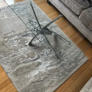 Chrome and glass coffee table - Image 2
