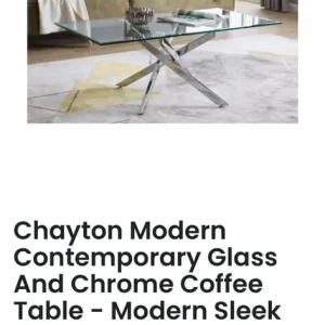 Chrome and glass coffee table - Image 3