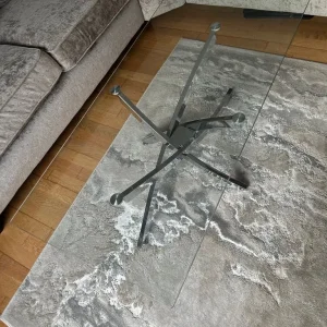 Chrome and glass coffee table