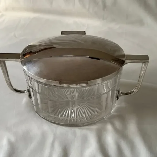 Glass Biscuit Jar with Silver Lid
