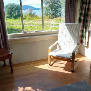 Static home with sea views and quiet farm setting