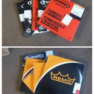 Remo, Evans, Aquarian Snare Drum Heads VGC and Good Condition