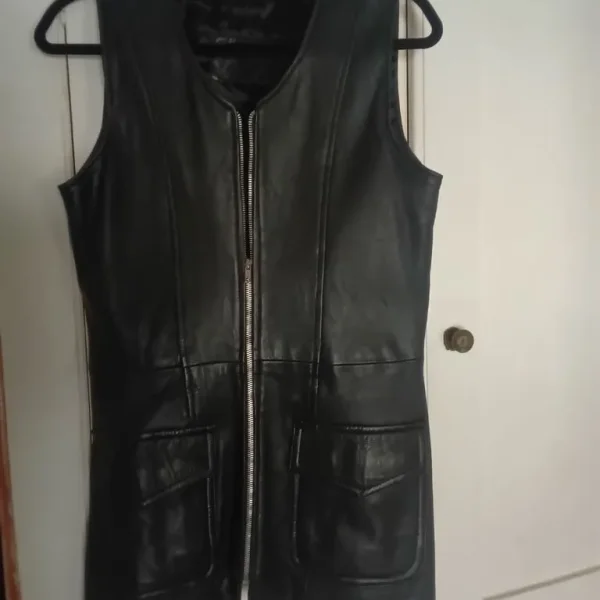 Womens Genuine Leather Waistcoat Gilet