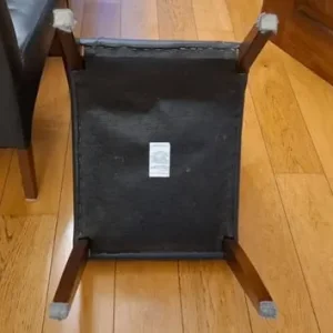 set of 6 brown leather dining chairs - Image 3