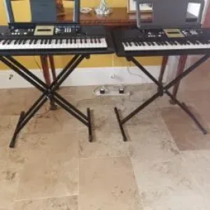 2 x Yamaha YPT-220 Keyboards with Stands