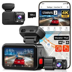 REDTIGER VC70 4K+2.5K Dash Cam Front and Rear