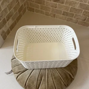 White Criss Cross Storage basket - Image 4