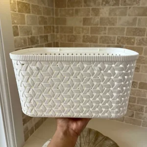 White Criss Cross Storage basket - Image 5