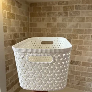 White Criss Cross Storage basket - Image 6