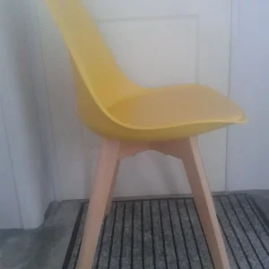 4 X LIKE NEW OCHRE BUCKET CHAIRS ONLY £20