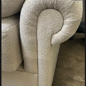 cream boucle fabric three seater sofa - ex-display - Image 4