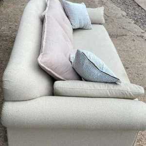 cream boucle fabric three seater sofa - ex-display - Image 6