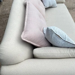 cream boucle fabric three seater sofa - ex-display - Image 7