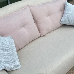 cream boucle fabric three seater sofa - ex-display - Image 8