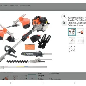 Petrol Chainsaw Hedge Trimmer, Grass Strimmer 5 in 1 Garden Tool 2 Stroke Engine