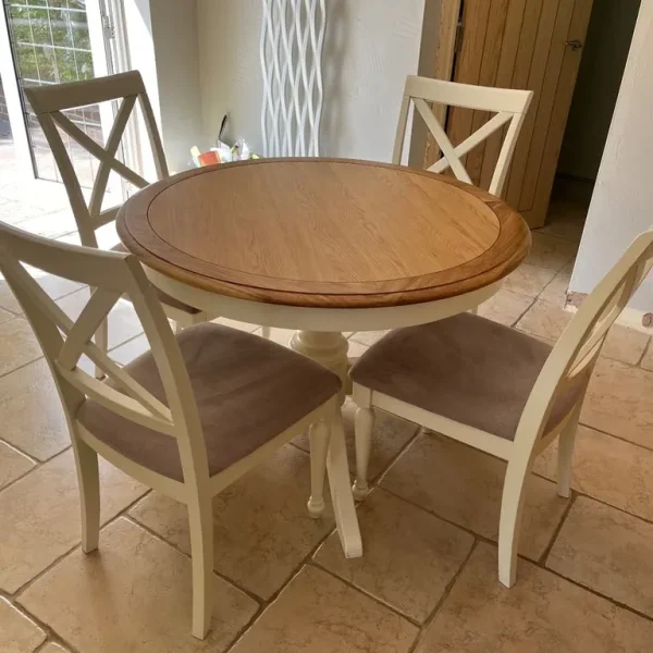 Oak topped Kitchen/Dining table and chairs