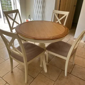 Oak topped Kitchen/Dining table and chairs