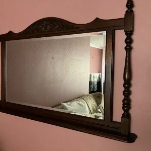Timber framed mirror with shelf - Image 2