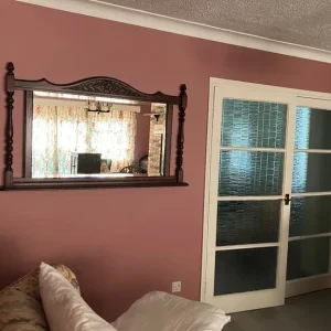 Timber framed mirror with shelf - Image 3