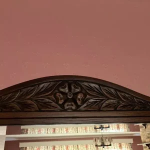 Timber framed mirror with shelf - Image 4