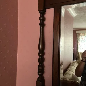 Timber framed mirror with shelf - Image 5