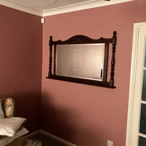 Timber framed mirror with shelf