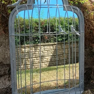 Birdcage Style Metal Garden Mirror - Image 2
