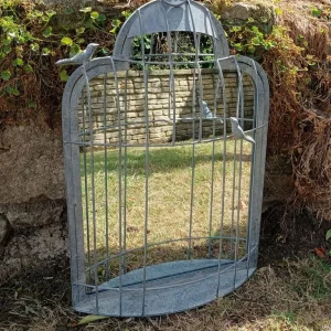 Birdcage Style Metal Garden Mirror - Image 4