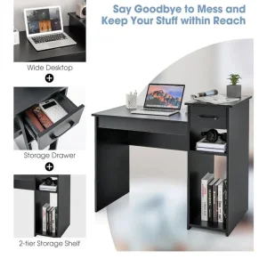 ‼️URGENT‼️ Like-New Black Work Desk with Storage – RRP £60-80 – Yours for £45 - Image 4