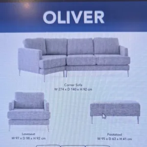 3 piece living room set – sofa, armchair, pouffe - Image 8