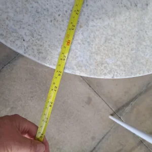 Marble top white cast iron garden table - Image 3
