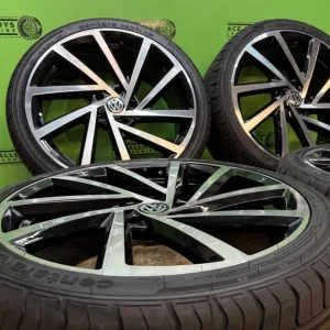 VW Golf R Spielberg Style 19” 5x112 Alloy Wheels with New Tyres and A3 Caddy Golf Seat - Image 2