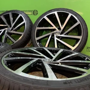 VW Golf R Spielberg Style 19” 5x112 Alloy Wheels with New Tyres and A3 Caddy Golf Seat - Image 7