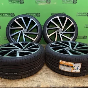 VW Golf R Spielberg Style 19” 5x112 Alloy Wheels with New Tyres and A3 Caddy Golf Seat