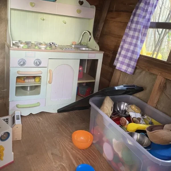 Little Wooden Childrens Kitchen with Plastic Food Containers