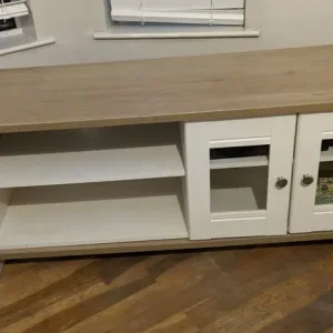 Timber TV cabinet with storage