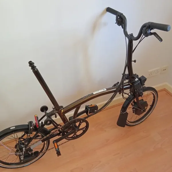 Brompton Electric C Line 6-Speed Folding Bike – Black Lacquer