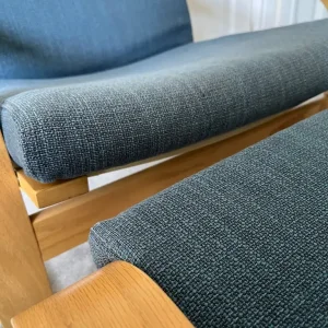 IKEA Poang chair and footstool mid blue cover - Image 3