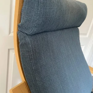 IKEA Poang chair and footstool mid blue cover - Image 4