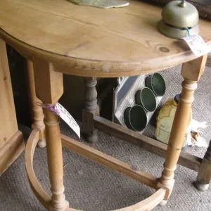 Stripped Pine Half Moon Table