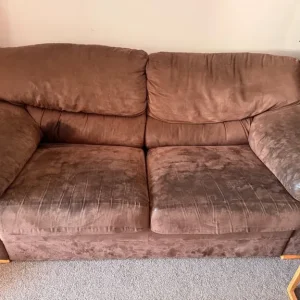 3+2 sofas Brown leather suede - Image 2