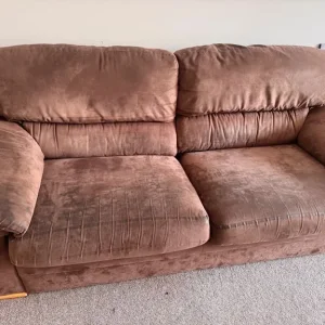3+2 sofas Brown leather suede - Image 3