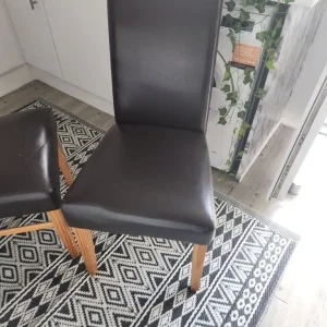 Two dining chairs (dark brown) - Image 2