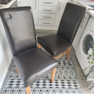 Two dining chairs (dark brown) - Image 4