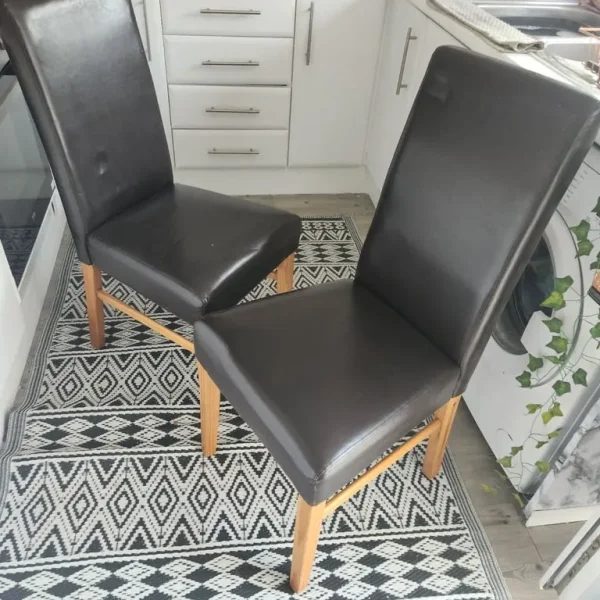 Two dining chairs (dark brown)